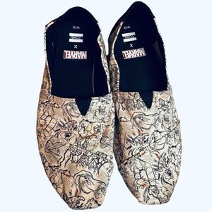 Toms Marvel Concept Print Alpargata Slip On Shoes Womens Size 12 Disney Avengers